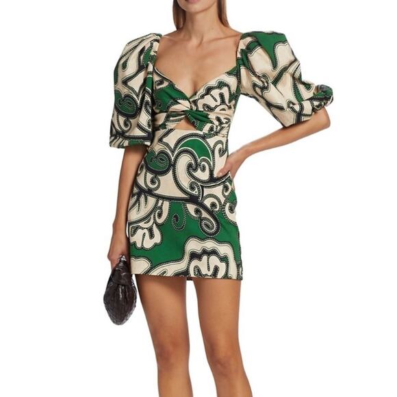 NWT Alexis Iana Dress in Maldive Green Sz S puff dress - Picture 2 of 11